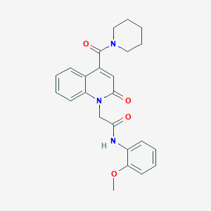 molecular formula C24H25N3O4 B11233085 N-(2-methoxyphenyl)-2-[2-oxo-4-(piperidin-1-ylcarbonyl)quinolin-1(2H)-yl]acetamide 