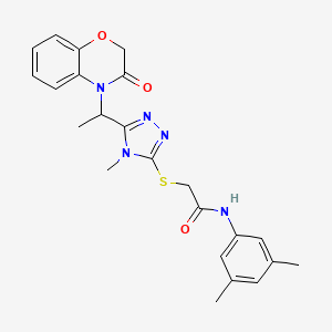 N-(3,5-dimethylphenyl)-2-({4-methyl-5-[1-(3-oxo-2,3-dihydro-4H-1,4-benzoxazin-4-yl)ethyl]-4H-1,2,4-triazol-3-yl}sulfanyl)acetamide