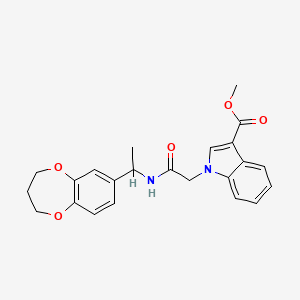 molecular formula C23H24N2O5 B11233135 methyl 1-(2-{[1-(3,4-dihydro-2H-1,5-benzodioxepin-7-yl)ethyl]amino}-2-oxoethyl)-1H-indole-3-carboxylate 