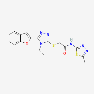 2-{[5-(1-benzofuran-2-yl)-4-ethyl-4H-1,2,4-triazol-3-yl]sulfanyl}-N-(5-methyl-1,3,4-thiadiazol-2-yl)acetamide