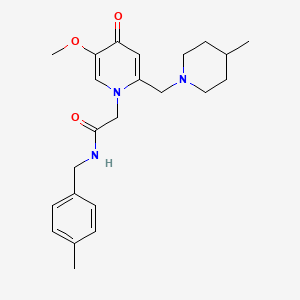 2-(5-methoxy-2-((4-methylpiperidin-1-yl)methyl)-4-oxopyridin-1(4H)-yl)-N-(4-methylbenzyl)acetamide