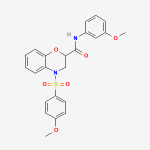 N-(3-methoxyphenyl)-4-[(4-methoxyphenyl)sulfonyl]-3,4-dihydro-2H-1,4-benzoxazine-2-carboxamide