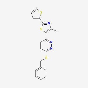 5-(6-(Benzylthio)pyridazin-3-yl)-4-methyl-2-(thiophen-2-yl)thiazole