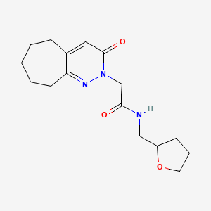 2-(3-oxo-3,5,6,7,8,9-hexahydro-2H-cyclohepta[c]pyridazin-2-yl)-N-(tetrahydrofuran-2-ylmethyl)acetamide