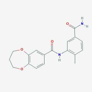 N-(5-carbamoyl-2-methylphenyl)-3,4-dihydro-2H-1,5-benzodioxepine-7-carboxamide