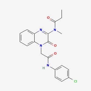 N-(4-{2-[(4-chlorophenyl)amino]-2-oxoethyl}-3-oxo-3,4-dihydroquinoxalin-2-yl)-N-methylpropanamide