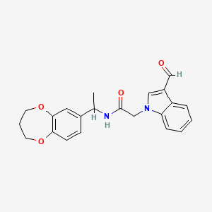 N-[1-(3,4-dihydro-2H-1,5-benzodioxepin-7-yl)ethyl]-2-(3-formyl-1H-indol-1-yl)acetamide