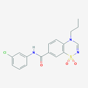 N-(3-chlorophenyl)-4-propyl-4H-1,2,4-benzothiadiazine-7-carboxamide 1,1-dioxide