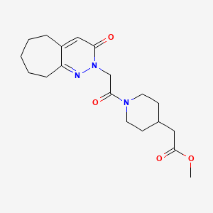 methyl {1-[(3-oxo-3,5,6,7,8,9-hexahydro-2H-cyclohepta[c]pyridazin-2-yl)acetyl]piperidin-4-yl}acetate