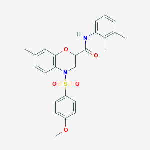 molecular formula C25H26N2O5S B11233352 N-(2,3-dimethylphenyl)-4-[(4-methoxyphenyl)sulfonyl]-7-methyl-3,4-dihydro-2H-1,4-benzoxazine-2-carboxamide 