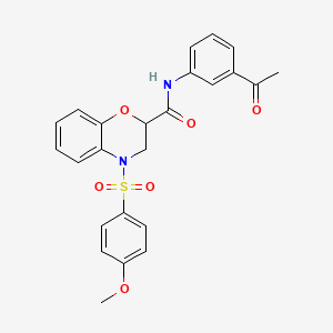 N-(3-acetylphenyl)-4-[(4-methoxyphenyl)sulfonyl]-3,4-dihydro-2H-1,4-benzoxazine-2-carboxamide