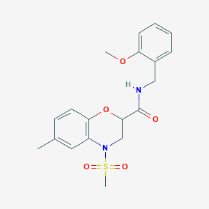 N-(2-methoxybenzyl)-6-methyl-4-(methylsulfonyl)-3,4-dihydro-2H-1,4-benzoxazine-2-carboxamide