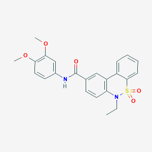 N-(3,4-dimethoxyphenyl)-6-ethyl-6H-dibenzo[c,e][1,2]thiazine-9-carboxamide 5,5-dioxide