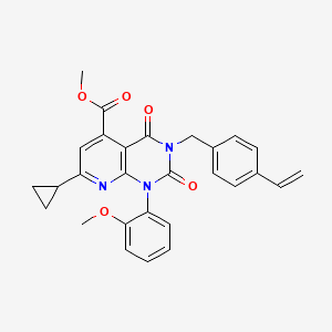 Methyl 7-cyclopropyl-3-(4-ethenylbenzyl)-1-(2-methoxyphenyl)-2,4-dioxo-1,2,3,4-tetrahydropyrido[2,3-d]pyrimidine-5-carboxylate