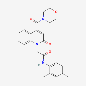 molecular formula C25H27N3O4 B11233433 2-[4-(morpholin-4-ylcarbonyl)-2-oxoquinolin-1(2H)-yl]-N-(2,4,6-trimethylphenyl)acetamide 