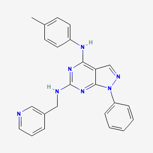 molecular formula C24H21N7 B11233458 N~4~-(4-methylphenyl)-1-phenyl-N~6~-(pyridin-3-ylmethyl)-1H-pyrazolo[3,4-d]pyrimidine-4,6-diamine 