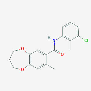 N-(3-chloro-2-methylphenyl)-8-methyl-3,4-dihydro-2H-1,5-benzodioxepine-7-carboxamide