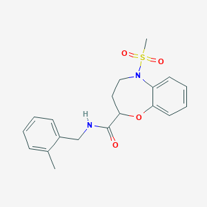 N-(2-methylbenzyl)-5-(methylsulfonyl)-2,3,4,5-tetrahydro-1,5-benzoxazepine-2-carboxamide