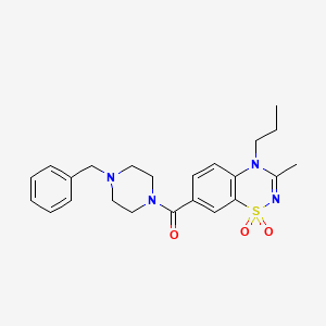 (4-benzylpiperazin-1-yl)(3-methyl-1,1-dioxido-4-propyl-4H-1,2,4-benzothiadiazin-7-yl)methanone