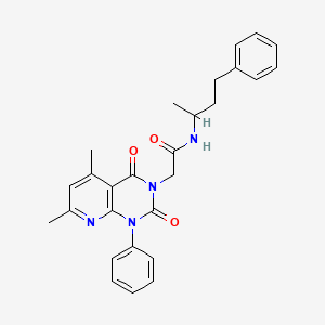 2-(5,7-dimethyl-2,4-dioxo-1-phenyl-1,4-dihydropyrido[2,3-d]pyrimidin-3(2H)-yl)-N-(4-phenylbutan-2-yl)acetamide