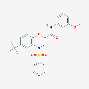 6-tert-butyl-N-(3-methoxyphenyl)-4-(phenylsulfonyl)-3,4-dihydro-2H-1,4-benzoxazine-2-carboxamide