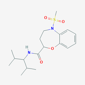 N-(2,4-dimethylpentan-3-yl)-5-(methylsulfonyl)-2,3,4,5-tetrahydro-1,5-benzoxazepine-2-carboxamide