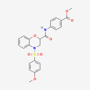 methyl 4-[({4-[(4-methoxyphenyl)sulfonyl]-3,4-dihydro-2H-1,4-benzoxazin-2-yl}carbonyl)amino]benzoate