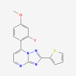 molecular formula C16H11FN4OS B11233663 7-(2-Fluoro-4-methoxyphenyl)-2-(thiophen-2-yl)[1,2,4]triazolo[1,5-a]pyrimidine 