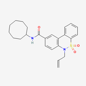 molecular formula C24H28N2O3S B11233671 6-allyl-N-cyclooctyl-6H-dibenzo[c,e][1,2]thiazine-9-carboxamide 5,5-dioxide 