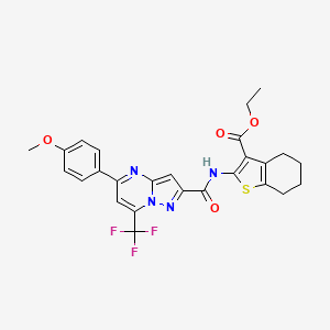 Ethyl 2-({[5-(4-methoxyphenyl)-7-(trifluoromethyl)pyrazolo[1,5-a]pyrimidin-2-yl]carbonyl}amino)-4,5,6,7-tetrahydro-1-benzothiophene-3-carboxylate