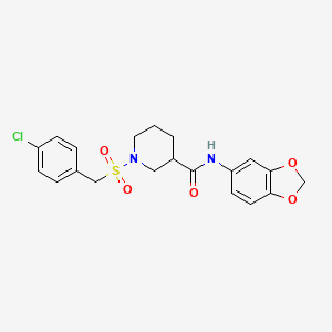 N-(1,3-benzodioxol-5-yl)-1-[(4-chlorobenzyl)sulfonyl]piperidine-3-carboxamide