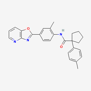 N-[2-methyl-4-([1,3]oxazolo[4,5-b]pyridin-2-yl)phenyl]-1-(4-methylphenyl)cyclopentanecarboxamide