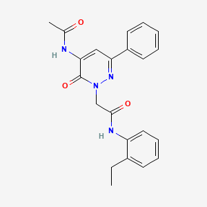 molecular formula C22H22N4O3 B11233714 2-[5-(acetylamino)-6-oxo-3-phenylpyridazin-1(6H)-yl]-N-(2-ethylphenyl)acetamide 