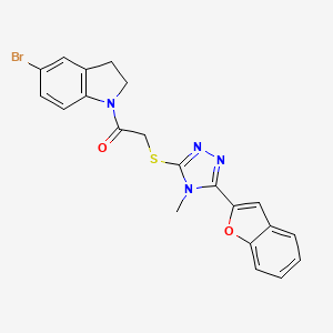 2-{[5-(1-benzofuran-2-yl)-4-methyl-4H-1,2,4-triazol-3-yl]sulfanyl}-1-(5-bromo-2,3-dihydro-1H-indol-1-yl)ethanone