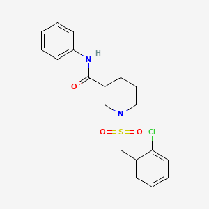 molecular formula C19H21ClN2O3S B11233738 1-[(2-chlorobenzyl)sulfonyl]-N-phenylpiperidine-3-carboxamide 