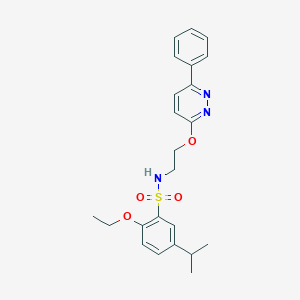 molecular formula C23H27N3O4S B11233758 2-ethoxy-5-isopropyl-N-(2-((6-phenylpyridazin-3-yl)oxy)ethyl)benzenesulfonamide 