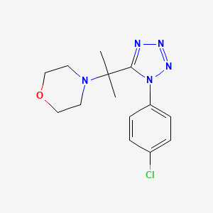 molecular formula C14H18ClN5O B11233760 4-{2-[1-(4-chlorophenyl)-1H-tetrazol-5-yl]propan-2-yl}morpholine 