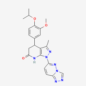 4-[3-methoxy-4-(propan-2-yloxy)phenyl]-3-methyl-1-([1,2,4]triazolo[4,3-b]pyridazin-6-yl)-4,5-dihydro-1H-pyrazolo[3,4-b]pyridin-6-ol