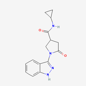 N-cyclopropyl-1-(1H-indazol-3-yl)-5-oxo-3-pyrrolidinecarboxamide