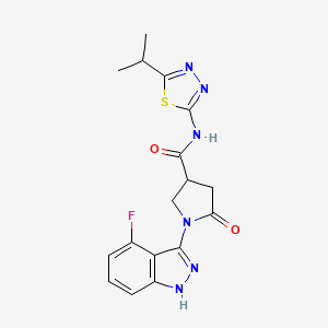 1-(4-fluoro-1H-indazol-3-yl)-5-oxo-N-[5-(propan-2-yl)-1,3,4-thiadiazol-2-yl]pyrrolidine-3-carboxamide