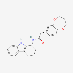 molecular formula C23H24N2O3 B11233833 2-(3,4-dihydro-2H-1,5-benzodioxepin-7-yl)-N-(2,3,4,9-tetrahydro-1H-carbazol-1-yl)acetamide 