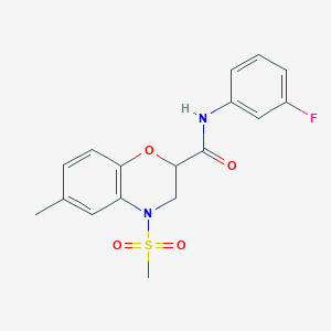 N-(3-fluorophenyl)-6-methyl-4-(methylsulfonyl)-3,4-dihydro-2H-1,4-benzoxazine-2-carboxamide