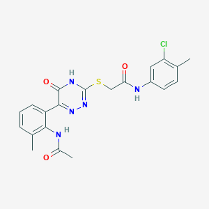 2-({6-[2-(acetylamino)-3-methylphenyl]-5-oxo-2,5-dihydro-1,2,4-triazin-3-yl}sulfanyl)-N-(3-chloro-4-methylphenyl)acetamide