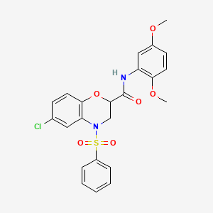 6-chloro-N-(2,5-dimethoxyphenyl)-4-(phenylsulfonyl)-3,4-dihydro-2H-1,4-benzoxazine-2-carboxamide