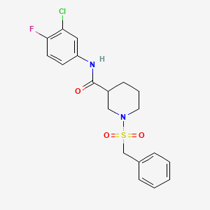 1-(benzylsulfonyl)-N-(3-chloro-4-fluorophenyl)piperidine-3-carboxamide