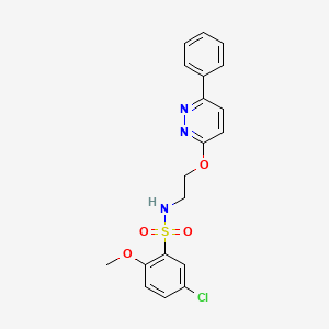 molecular formula C19H18ClN3O4S B11233922 5-chloro-2-methoxy-N-(2-((6-phenylpyridazin-3-yl)oxy)ethyl)benzenesulfonamide 