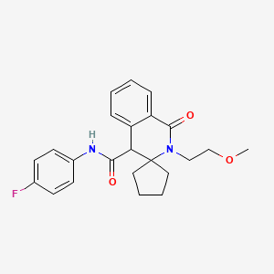 N-(4-fluorophenyl)-2'-(2-methoxyethyl)-1'-oxo-1',4'-dihydro-2'H-spiro[cyclopentane-1,3'-isoquinoline]-4'-carboxamide