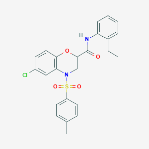 6-chloro-N-(2-ethylphenyl)-4-[(4-methylphenyl)sulfonyl]-3,4-dihydro-2H-1,4-benzoxazine-2-carboxamide