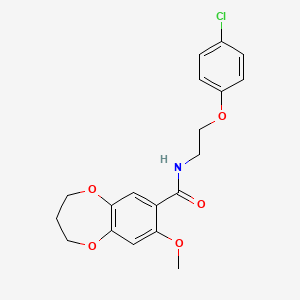 N-[2-(4-chlorophenoxy)ethyl]-8-methoxy-3,4-dihydro-2H-1,5-benzodioxepine-7-carboxamide