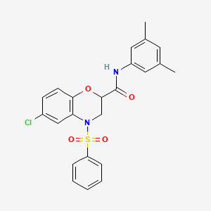 6-chloro-N-(3,5-dimethylphenyl)-4-(phenylsulfonyl)-3,4-dihydro-2H-1,4-benzoxazine-2-carboxamide